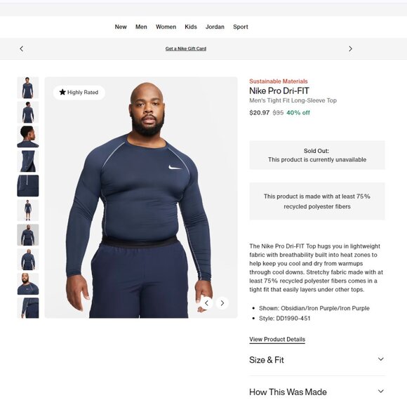 Nike Pro - Dri-FIT Compression Long Sleeve Base Layer - XL BNWT (2025) - Picture 7 of 7